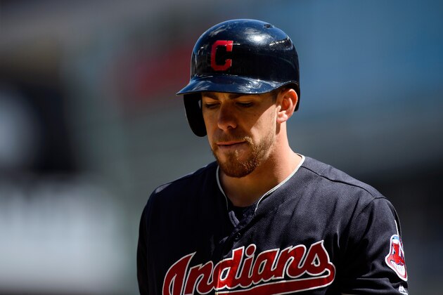 MINNEAPOLIS, MN - JUNE 03: Bradley Zimmer #4 of the Cleveland Indians looks on during the game against the Minnesota Twins on June 3, 2018 at Target Field in Minneapolis, Minnesota. The Twins defeated the Indians 7-5. (Photo by Hannah Foslien/Getty Images)