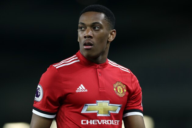 BRIGHTON, ENGLAND - MAY 04:  Anthony Martial of Manchester United in action during the Premier League match between Brighton and Hove Albion and Manchester United at Amex Stadium on May 4, 2018 in Brighton, England.  (Photo by Bryn Lennon/Getty Images)