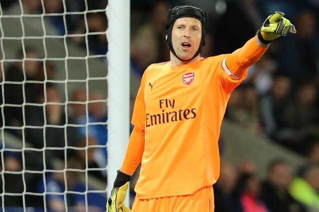 LEICESTER, ENGLAND - MAY 09: Petr Cech of Arsenal during the Premier League match between Leicester City and Arsenal at The King Power Stadium on May 9, 2018 in Leicester, England. (Photo by James Williamson - AMA/Getty Images)
