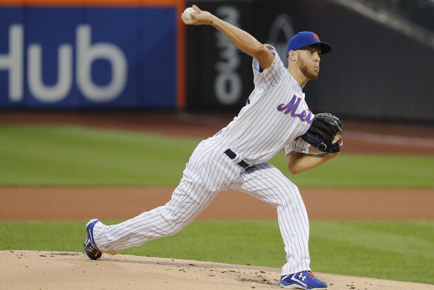 New York Mets starting pitcher Zack Wheeler delivers against the Pittsburgh Pirates during the first inning of a baseball game Wednesday, June 27, 2018, in New York. (AP Photo/Julie Jacobson)