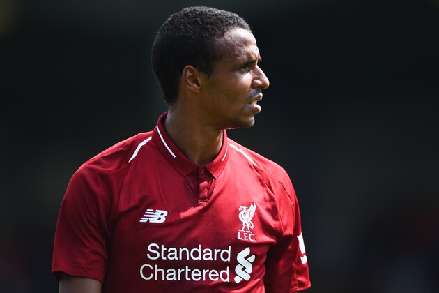 BURY, ENGLAND - JULY 14: Joel Matip of Liverpool looks on during the pre-season friendly match between Bury and Liverpool at Gigg Lane on July 14, 2018 in Bury, England. (Photo by Nathan Stirk/Getty Images)