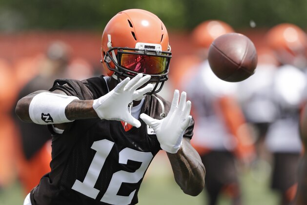Cleveland Browns wide receiver Josh Gordon catches a pass during practice at the NFL football team's training camp facility, Wednesday, June 13, 2018, in Berea, Ohio. (AP Photo/Tony Dejak) Cleveland Browns wide receiver Josh Gordon catches a pass during practice at the NFL football team's training camp facility, Wednesday, June 13, 2018, in Berea, Ohio. (AP Photo/Tony Dejak)