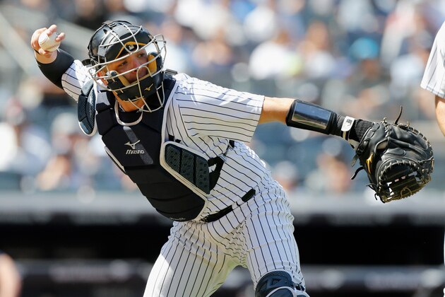NEW YORK, NY - JUNE 21:  Austin Romine #28 of the New York Yankees in action against the Seattle Mariners at Yankee Stadium on June 21, 2018 in the Bronx borough of New York City. The Yankees defeated the Mariners 4-3.  (Photo by Jim McIsaac/Getty Images)