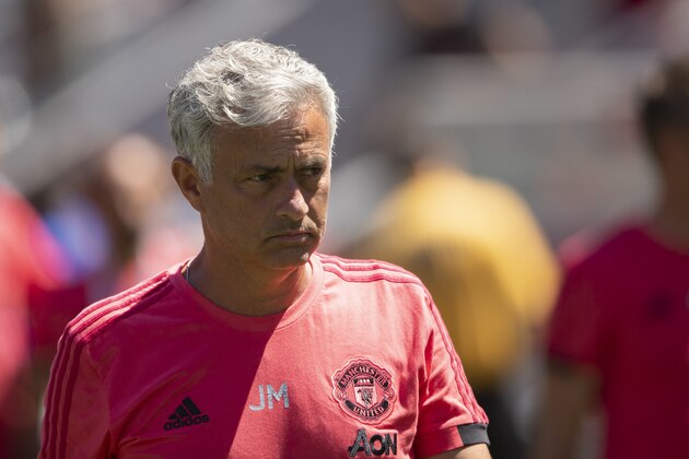 SANTA CLARA, CA - JULY 22:  Jose Mourinho the head coach / manager of Manchester United during the Pre-Season match between Manchester United v San Jose Earthquakes at Levi's Stadium on July 22, 2018 in Santa Clara, California. (Photo by Matthew Ashton - AMA/Getty Images)