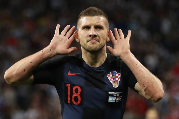 NIZHNY NOVGOROD, RUSSIA - JUNE 21:  Ante Rebic of Croatia celebrates after scoring his team's first goal during the 2018 FIFA World Cup Russia group D match between Argentina and Croatia at Nizhny Novgorod Stadium on June 21, 2018 in Nizhny Novgorod, Russia.  (Photo by Clive Brunskill/Getty Images)