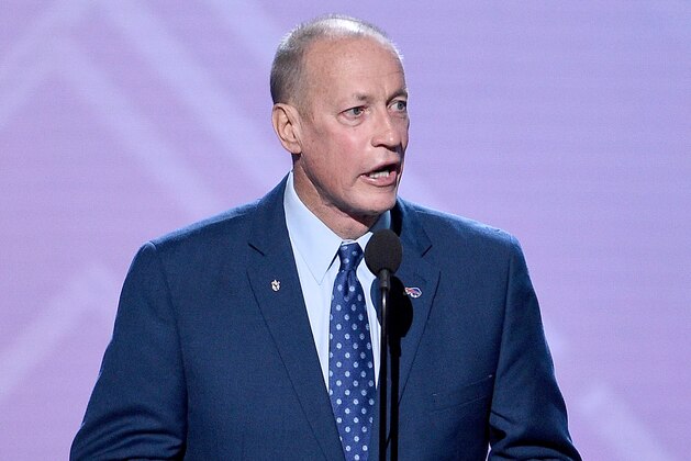 LOS ANGELES, CA - JULY 18:  Former NFL player Jim Kelly accepts the Jimmy V Award onstage at The 2018 ESPYS at Microsoft Theater on July 18, 2018 in Los Angeles, California.  (Photo by Kevork Djansezian/Getty Images)