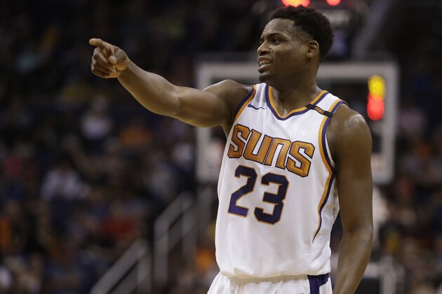 Phoenix Suns forward Danuel House Jr. (23) in the second half during an NBA basketball game against the Golden State Warriors, Sunday, April 8, 2018, in Phoenix. The Warriors defeated the Suns 117-100. (AP Photo/Rick Scuteri)