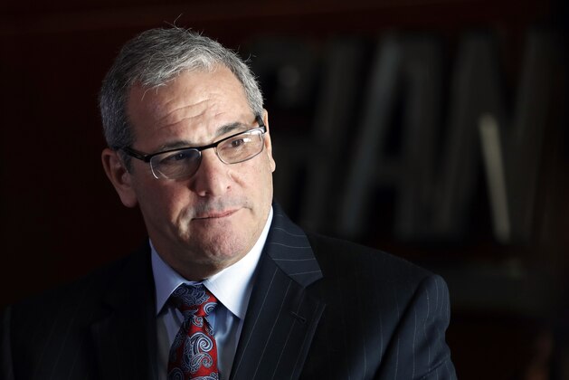 File-This photo taken Dec. 29, 2017, shows New York Giants general manager Dave Gettleman speaking to reporters after a news conference introducing him  in East Rutherford, N.J. Gettleman has lymphoma, and says the prognosis for his recovery is “positive.” Gettleman, hired in the offseason to replace Jerry Reese, released a statement Tuesday, June 5, 2018, about his health. He says he recently “underwent an annual physical, during which it was discovered I have lymphoma. Over the past week, I have undergone more testing to determine the course of treatment, which is scheduled to start in the very near future. “The doctor’s outlook for the treatment and the prognosis is positive, and so am I.” (AP Photo/Adam Hunger, File)