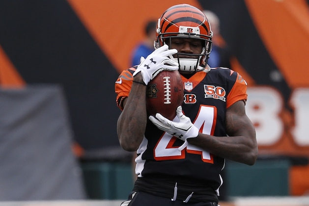 Cincinnati Bengals cornerback Adam Jones practices before an NFL football game against the Indianapolis Colts, Sunday, Oct. 29, 2017, in Cincinnati. (AP Photo/Frank Victores)
