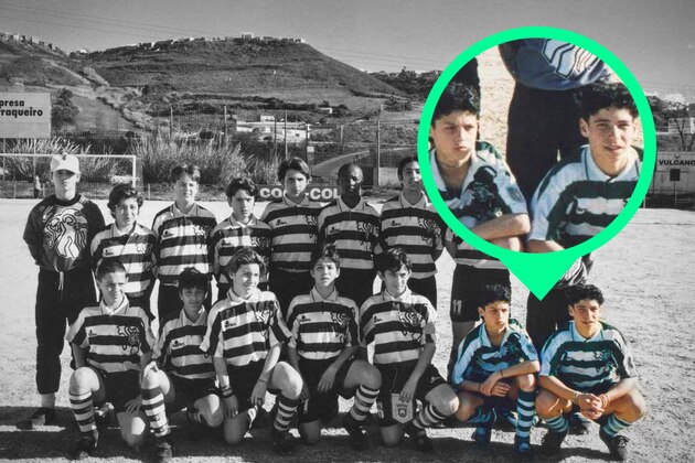 Ronaldo and Ferreira (right) line up for Sporting together.