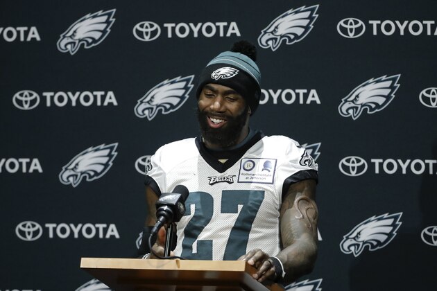 Philadelphia Eagles' Malcolm Jenkins speaks during a news conference at the team's NFL football training facility in Philadelphia, Thursday, Jan. 18, 2018. (AP Photo/Matt Rourke)