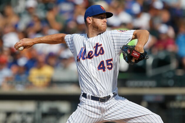 NEW YORK, NY - JULY 14:  Zack Wheeler #45 of the New York Mets in action against the Washington Nationals at Citi Field on July 14, 2018 in the Flushing neighborhood of the Queens borough of New York City. The Mets defeated the Nationals 7-4.  (Photo by Jim McIsaac/Getty Images)