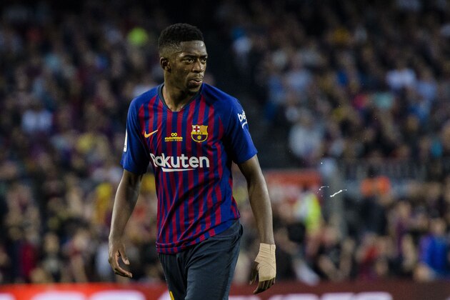 BARCELONA, SPAIN - MAY 20: Ousmane Dembele of FC Barcelona in action during the La Liga match between Barcelona and Real Sociedad at Camp Nou on May 20, 2018 in Barcelona, . (Photo by Power Sport Images/Getty Images)