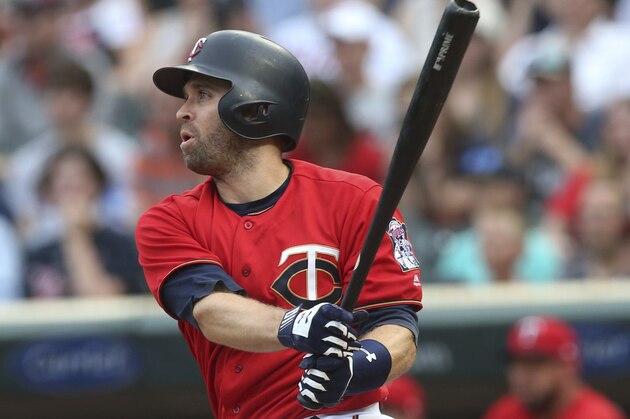 Minnesota Twins' Brian Dozier bats against the Baltimore Orioles in a baseball game Friday, July 6, 2018, in Minneapolis. (AP Photo/Jim Mone)