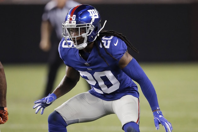 CLEVELAND, OH - AUGUST 21: Janoris Jenkins #20 of the New York Giants in action during a preseason game against the Cleveland Browns at FirstEnergy Stadium on August 21, 2017 in Cleveland, Ohio. (Photo by Joe Robbins/Getty Images)