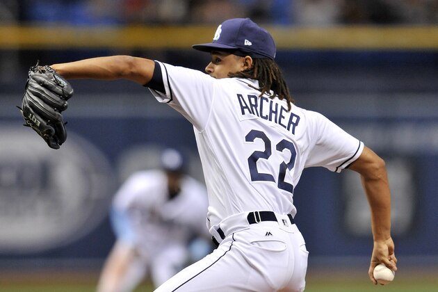 Tampa Bay Rays starter Chris Archer pitches during a baseball game against the Detroit Tigers Monday, July 9, 2018, in St. Petersburg, Fla. (AP Photo/Steve Nesius)