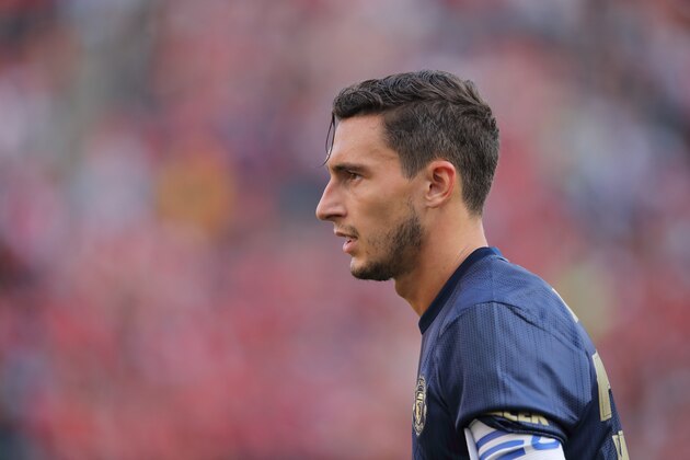 ANN ARBOR, MI - JULY 28: Matteo Damian of Manchester United during the International Champions Cup 2018 match between Manchester Untied and Liverpool at Michigan Stadium on July 28, 2018 in Ann Arbor, Michigan. (Photo by Matthew Ashton - AMA/Getty Images)