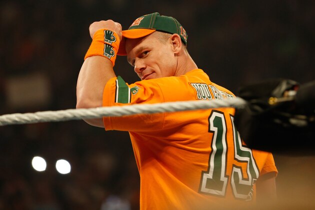NEW YORK, NY - AUGUST 23:  John Cena enters the ring at the WWE SummerSlam 2015 at Barclays Center of Brooklyn on August 23, 2015 in New York City.  (Photo by JP Yim/Getty Images)