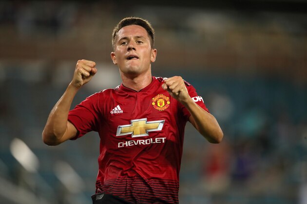 MIAMI, FL - JULY 31: Ander Herrera of Manchester United of Manchester United celebrates after scoring a goal to make it 2-0 during the International Champions Cup 2018 fixture between Manchester United v Real Madrid at Hard Rock Stadium on July 31, 2018 in Miami, Florida. (Photo by Matthew Ashton - AMA/Getty Images)