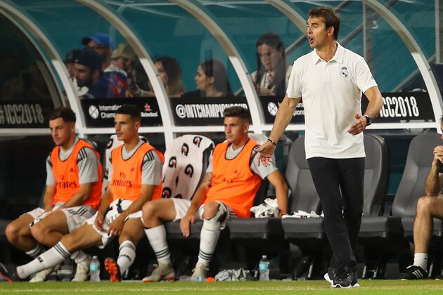 MIAMI, FL - JULY 31: Julen Lopetegui head coach / manager of Real Madrid during the International Champions Cup 2018 fixture between Manchester United v Real Madrid at Hard Rock Stadium on July 31, 2018 in Miami, Florida. (Photo by Robbie Jay Barratt - AMA/Getty Images)