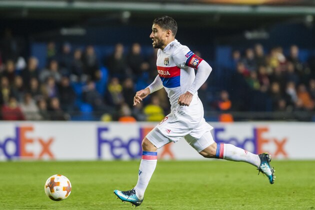 VILLARREAL, SPAIN - FEBRUARY 22: Nabil Fekir of Olympique Lyon in action during the UEFA Europa League 2017-18 Round of 32 (2nd leg) match between Villarreal CF and Olympique Lyon at Estadio de la Ceramica on February 22 2018 in Villarreal, Spain. (Photo by Power Sport Images/Getty Images)