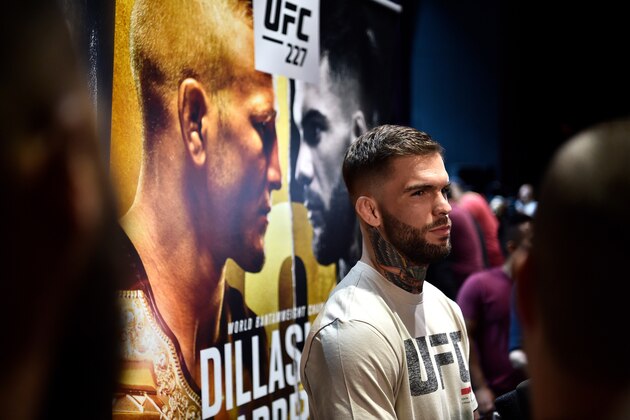 LOS ANGELES, CA - AUGUST 01:  Cody Garbrandt holds an open workout for fans and media at The Novo at LA Live on August 1, 2018 in Los Angeles, California. (Photo by Jeff Bottari/Zuffa LLC/Zuffa LLC via Getty Images)