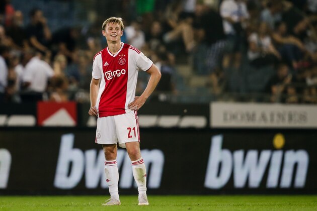 GRAZ, AUSTRIA - AUGUST 1: Frenkie de Jong of Ajax during the UEFA Champions League  match between SK Sturm Graz v Ajax at the Stadion Graz Liebenau on August 1, 2018 in Graz Austria (Photo by Erwin Spek/Soccrates/Getty Images)