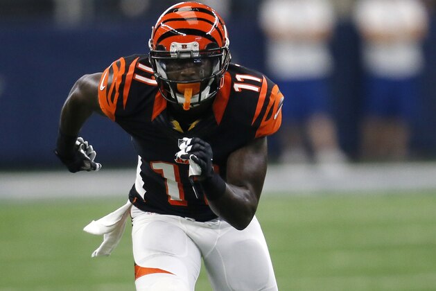 Cincinnati Bengals wide receiver Brandon LaFell (11) runs a pass route against the Dallas Cowboys during an NFL football game, Sunday, Oct. 9, 2016, in Arlington. (AP Photo/Roger Steinman)