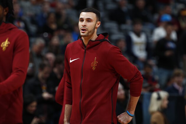 Cleveland Cavaliers forward Larry Nance Jr. (22) in the first half of an NBA basketball game Wednesday, March 7, 2018, in Denver. (AP Photo/David Zalubowski)