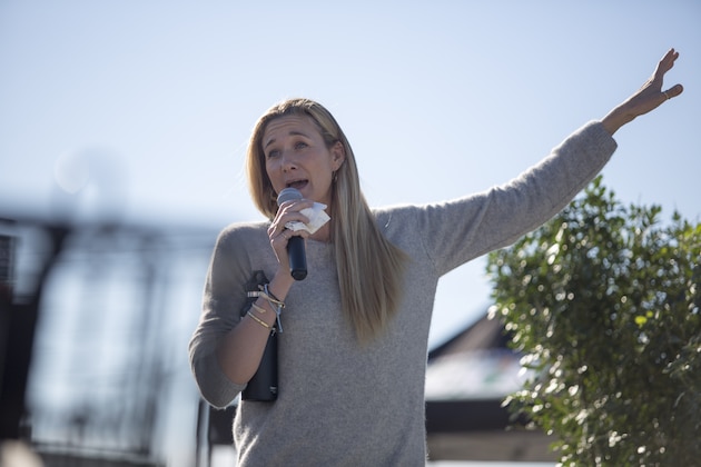 IMAGE DISTRIBUTED FOR DICK'S SPORTING GOODS - American professional beach volleyball player, three-time Olympic gold medalist, and a one-time Olympic bronze medalist Kerri Walsh Jennings participates in a question and answer session following a viewing of her documentary