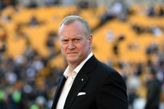 PITTSBURGH, PA - NOVEMBER 13: Team executive Jerry Jones, Jr., of the Dallas Cowboys looks on from the sideline before a game against the Pittsburgh Steelers at Heinz Field on November 13, 2016 in Pittsburgh, Pennsylvania. The Cowboys defeated the Steelers 35-30.  (Photo by George Gojkovich/Getty Images)