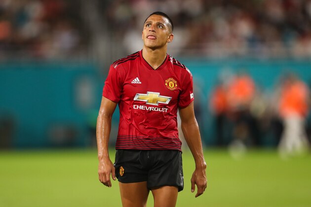MIAMI, FL - JULY 31: Alexis Sanchez of Manchester United during the International Champions Cup 2018 fixture between Manchester United v Real Madrid at Hard Rock Stadium on July 31, 2018 in Miami, Florida. (Photo by Robbie Jay Barratt - AMA/Getty Images)