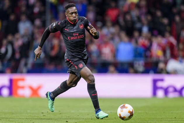 MADRID, SPAIN - MAY 03: Danny Welbeck of Arsenal FC in action during the UEFA Europa League 2017-18 semi-finals (2nd leg) match between Atletico de Madrid and Arsenal FC at Wanda Metropolitano on May 03 2018 in Madrid, Spain. (Photo by Power Sport Images/Getty Images)