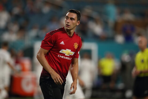 MIAMI, FL - JULY 31:  Matteo Damian of Manchester United of Manchester United during the International Champions Cup 2018 fixture between Manchester United v Real Madrid at Hard Rock Stadium on July 31, 2018 in Miami, Florida. (Photo by Matthew Ashton - AMA/Getty Images)