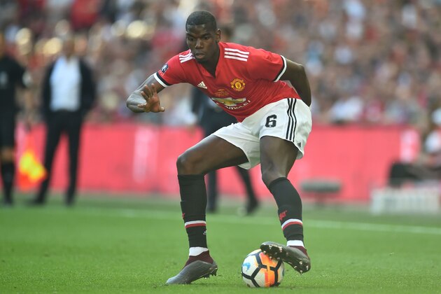 Manchester United's French midfielder Paul Pogba controls the ball during the English FA Cup final football match between Chelsea and Manchester United at Wembley stadium in London on May 19, 2018. (Photo by Glyn KIRK / AFP) / NOT FOR MARKETING OR ADVERTISING USE / RESTRICTED TO EDITORIAL USE        (Photo credit should read GLYN KIRK/AFP/Getty Images)