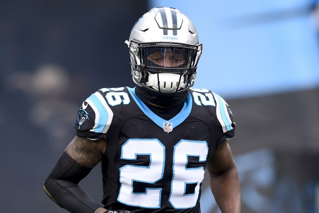 Carolina Panthers cornerback Daryl Worley (26) is introduced before the start of an NFL football game against the Green Bay Packers in Charlotte, N.C., Sunday, Dec. 17, 2017. (AP Photo/Mike McCarn)