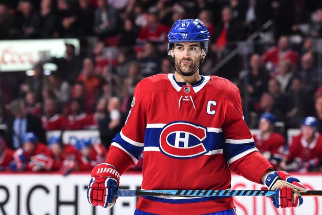 MONTREAL, QC - DECEMBER 09:  Max Pacioretty #67 of the Montreal Canadiens looks on against the Edmonton Oilers during the NHL game at the Bell Centre on December 9, 2017 in Montreal, Quebec, Canada.  The Edmonton Oilers defeated the Montreal Canadiens 6-2.  (Photo by Minas Panagiotakis/Getty Images)