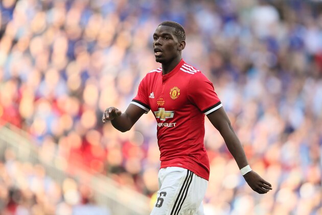 LONDON, ENGLAND - MAY 19: Paul Pogba of Manchester United during the FA Cup Final between Chelsea and Manchester United at Wembley Stadium on May 19, 2018 in London, England. (Photo by Matthew Ashton - AMA/Getty Images)