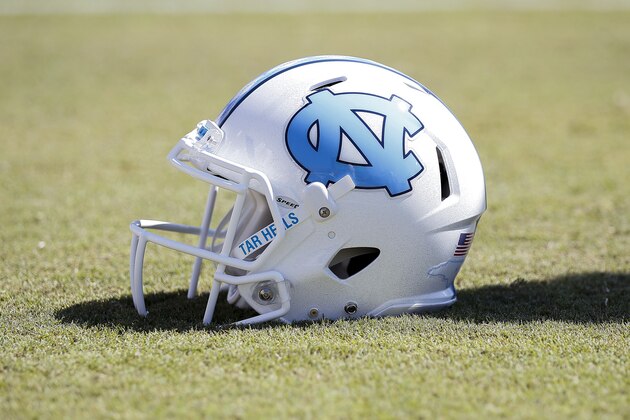 TALLAHASSEE, FL - OCTOBER 1: A general view of a North Carolina Tar Heels Helmet before the game against the Florida State Seminoles at Doak Campbell Stadium on Bobby Bowden Field on October 1, 2016 in Tallahassee, Florida. North Carolina upset the 12th ranked Florida State 37 to 35. (Photo by Don Juan Moore/Getty Images)