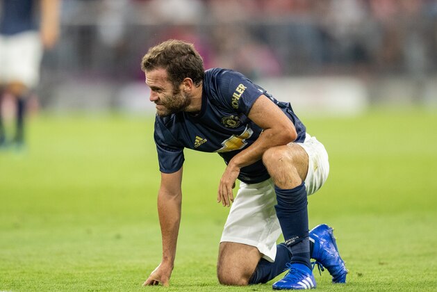 MUNICH, GERMANY - AUGUST 05: Juan Mata of Manchester United reacts during the friendly match between Bayern Muenchen and Manchester United at Allianz Arena on August 5, 2018 in Munich, Germany. (Photo by Boris Streubel/Getty Images)