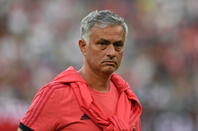 Manchester United's Portuguese manager Jose Mourinho attendsthe warm up prior to the pre-season friendly football match between FC Bayern Munich and Manchester United at the Allianz Arena in Munich, southern Germany, on August 5, 2018. (Photo by Christof STACHE / AFP)        (Photo credit should read CHRISTOF STACHE/AFP/Getty Images)