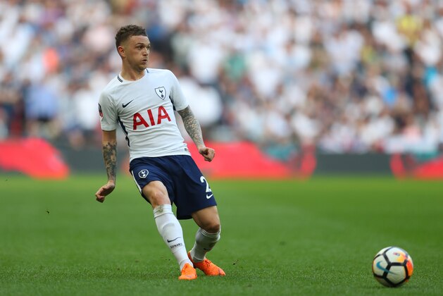 LONDON, ENGLAND - APRIL 21: Kieran Trippier of Tottenham Hotspur during The Emirates FA Cup Semi Final between Manchester United and Tottenham Hotspur at Wembley Stadium on April 21, 2018 in London, England. (Photo by Catherine Ivill/Getty Images)