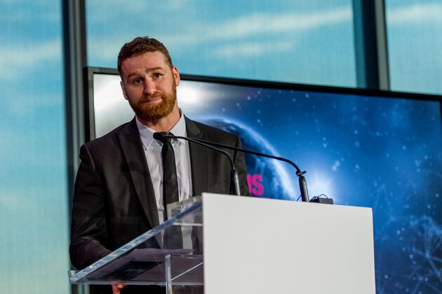 NEW YORK, NY - JULY 26:  Sami Zayn presents Courageous Use of Sport award, presented by WWE during the Beyond Sport Global Awards on July 26, 2017 in New York City.  (Photo by Roy Rochlin/Getty Images)