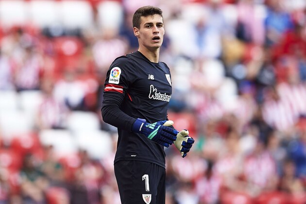BILBAO, SPAIN - MAY 20:  Kepa Arrizabalaga of Athletic Club reacts during the La Liga match between Athletic Club and RCD Espanyol at San Mames Stadium on May 20, 2018 in Bilbao, Spain.  (Photo by Juan Manuel Serrano Arce/Getty Images)
