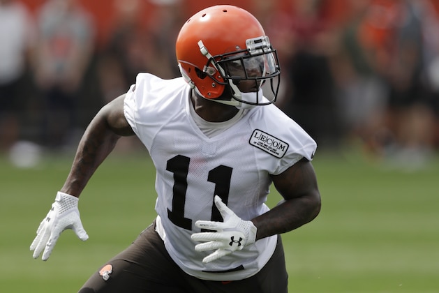 Cleveland Browns wide receiver Antonio Callaway runs a route during NFL football training camp, Friday, July 27, 2018, in Berea, Ohio. (AP Photo/Tony Dejak)