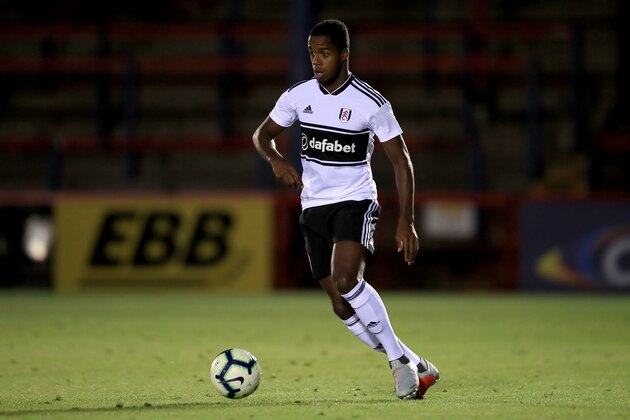 ALDERSHOT, ENGLAND - AUGUST 01: Ryan Sessegnon of Fulham during the Pre-Season Friendly between Fulham v Sampdoria at the  EBB Stadium on August 1, 2018 in Aldershot, England. (Photo by Marc Atkins/Getty Images)