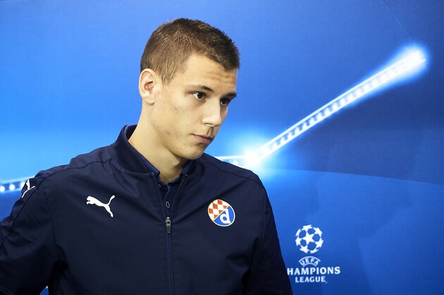 SEVILLE, SPAIN - NOVEMBER 01:  Filip Benkovic of GNK Dinamo Zagreb speaks to the press during the press conference prior to their match of UEFA Champions League between Sevilla FC vs GNK Dinamo Zagreb at the Sanchez Pizjuan Stadium on November 1, 2016 in Seville, .  (Photo by Aitor Alcalde Colomer/Getty Images)
