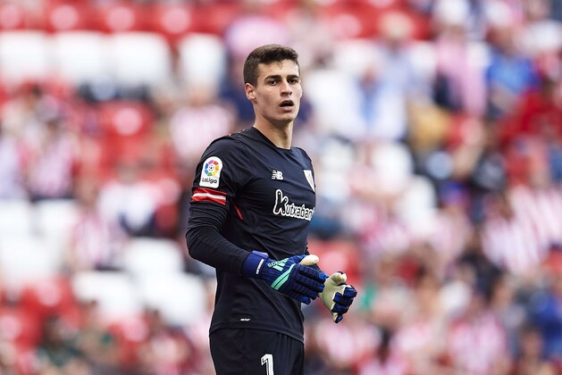 BILBAO, SPAIN - MAY 20:  Kepa Arrizabalaga of Athletic Club reacts during the La Liga match between Athletic Club and RCD Espanyol at San Mames Stadium on May 20, 2018 in Bilbao, Spain.  (Photo by Juan Manuel Serrano Arce/Getty Images)