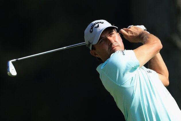 ST LOUIS, MO - AUGUST 10:  Kevin Kisner of the United States plays his shot from the 16th tee during the second round of the 2018 PGA Championship at Bellerive Country Club on August 10, 2018 in St Louis, Missouri.  (Photo by Sam Greenwood/Getty Images)