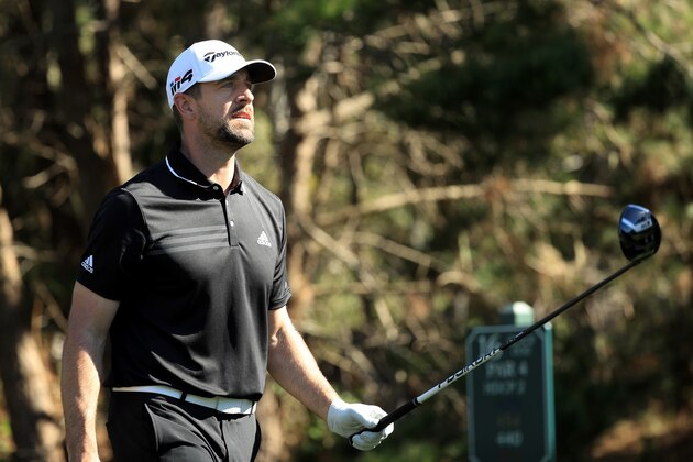 PEBBLE BEACH, CA - FEBRUARY 08:  Aaron Rodgers watches his shot from the 16th tee during Round One of the AT&T Pebble Beach Pro-Am at Spyglass Hill Golf Course on February 8, 2018 in Pebble Beach, California. (Photo by Mike Ehrmann/Getty Images)